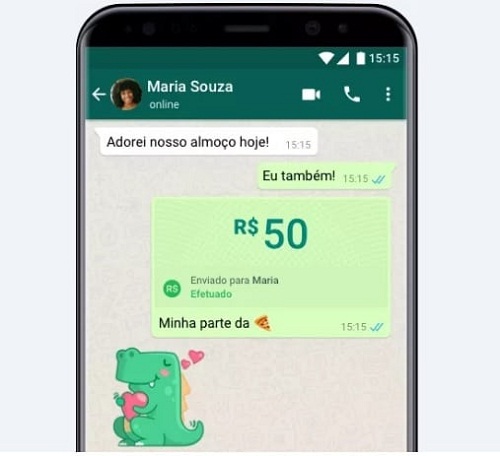 Transferência de dinheiro pelo WhatsApp 