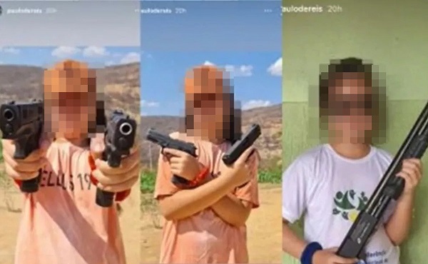 BA: prefeito do PCdoB posta foto de filha menor de idade com armas de fogo