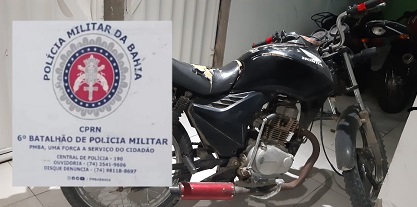 Andorinha - BA: Polícia Militar apreende moto com identificação adultera 