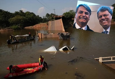  Pontes “fake” mantidas por Bolsonaro e Tarcísio desabam:  4 mortos e 14 feridos