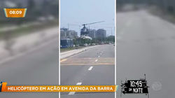 Helicóptero da polícia pousa em avenida da zona oeste do Rio para prender suspeitos